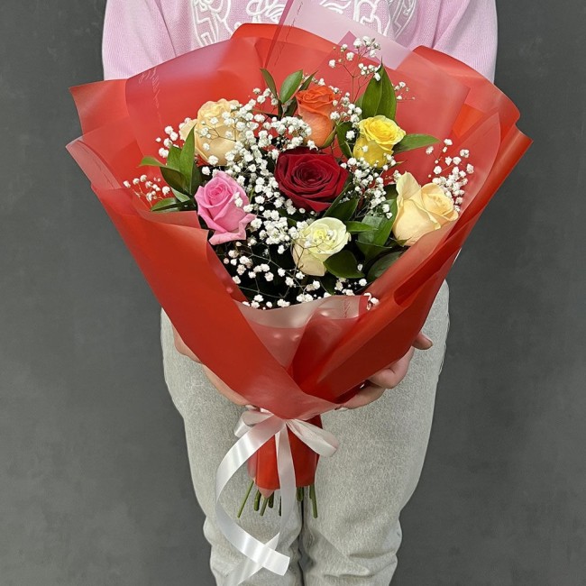 Букет цветов "Радужный фейрверк" Букет цветов "Радужный фейрверк"